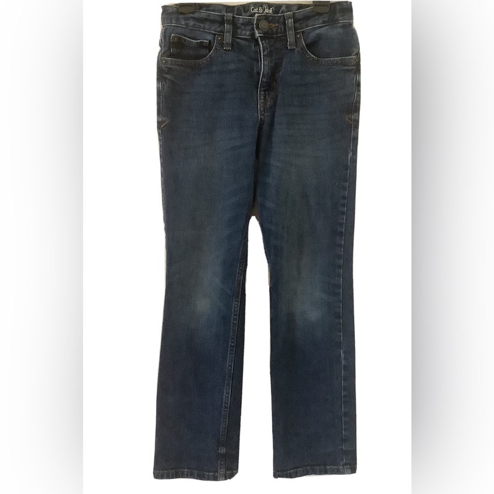 Boy’s Cat And Jack  Jeans Size 10 Straight Blue Denim Adjustable Waist